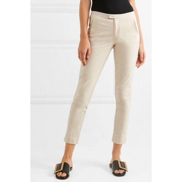 ATM Womens Pants Size 12 Ivory Slim Ankle Corduroy ANTHONY THOMAS MELILLO - Picture 2 of 12